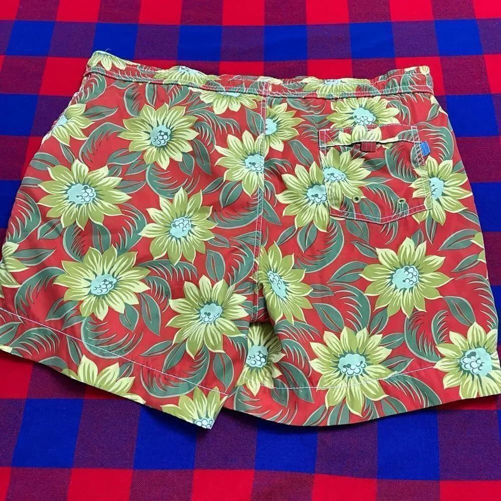 Tommy Bahama Floral Hawaiian Mesh Lined Swim Trunks Size Medium